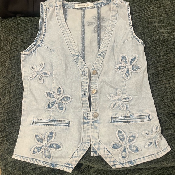 Altar'd State Tops - NWT Altar'd State Light Blue washed Denim Vest size M